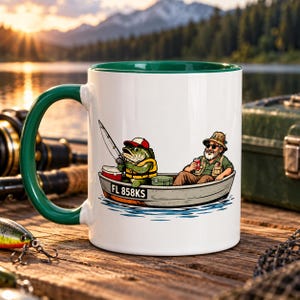 Fisherman Mug,  Mug with Color Inside, Birthday Gift For Fathers  or Grandpa, Fishing mug with humor, Camping Relaxation