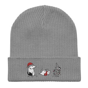 Bestickte Weihnachts Opossums Bio Strickmütze