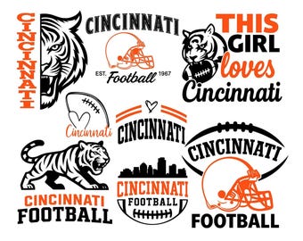 Cincinnati fotboll SVG PNG: Sportdesign för Cricut & Silhouette (digital nedladdning)