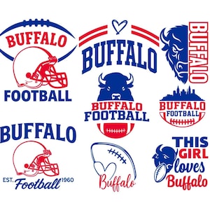 Buffalo Football SVG-Bundle: Sportdesign, Cricut & Silhouette (Digitaler Download, 8 SVG / PNG-Dateien)