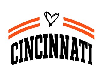 Cincinnati Football SVG: Sportdesign för Cricut & Silhouette (digital nedladdning)