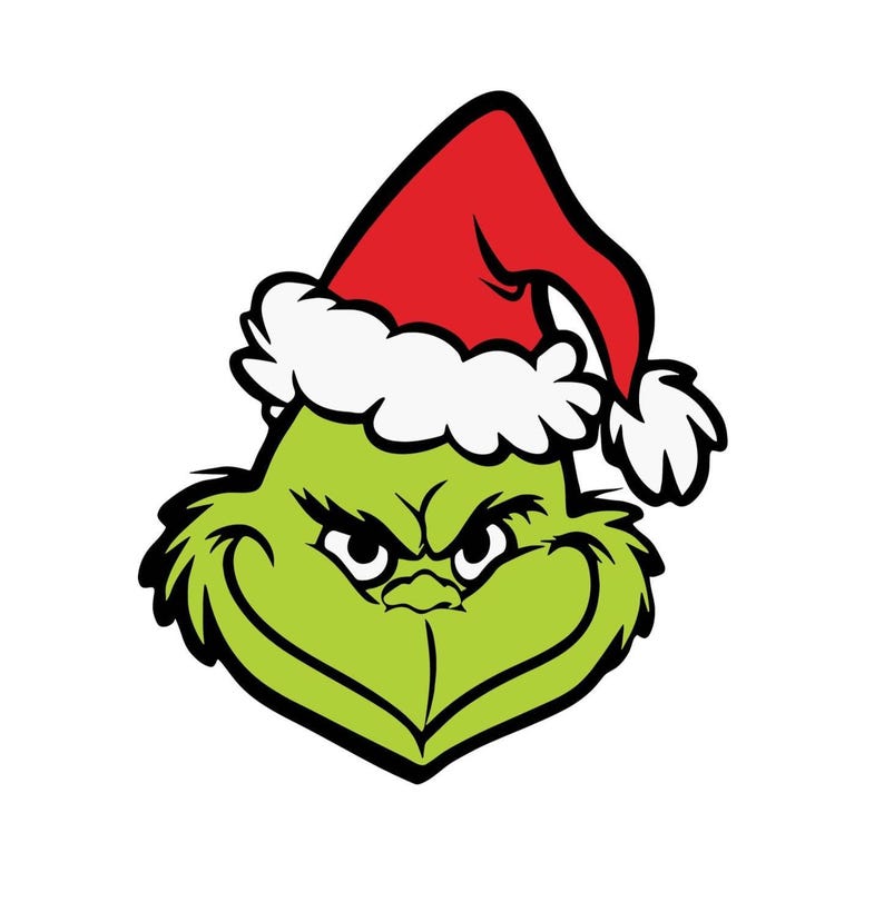 Grinch Face SVG DXF PNG Layered Cut file for Cutting Machine and Sublimation image 1