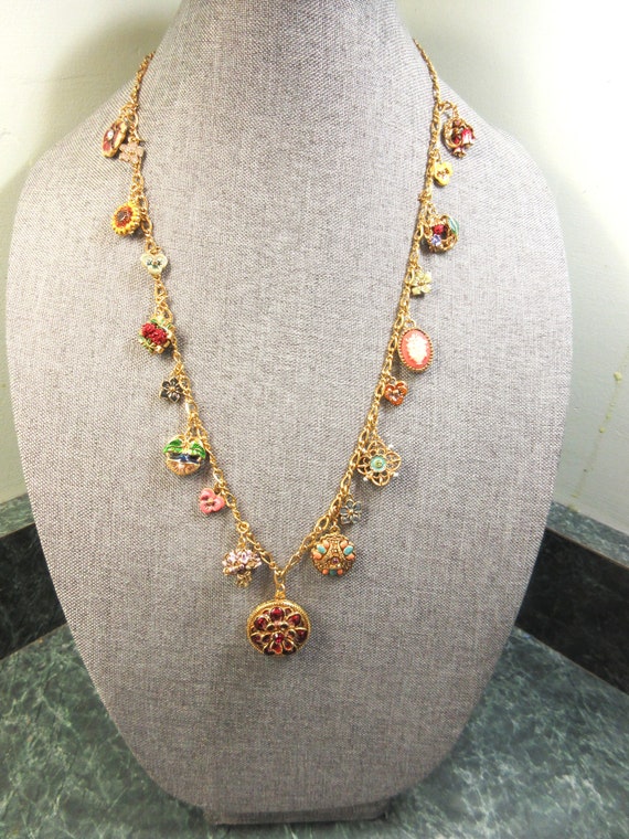 Joan Rivers Victorian Flowers Charm Necklace with 