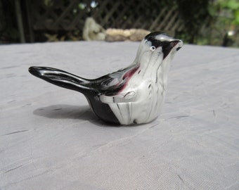 Small Purple and White Glass Bird