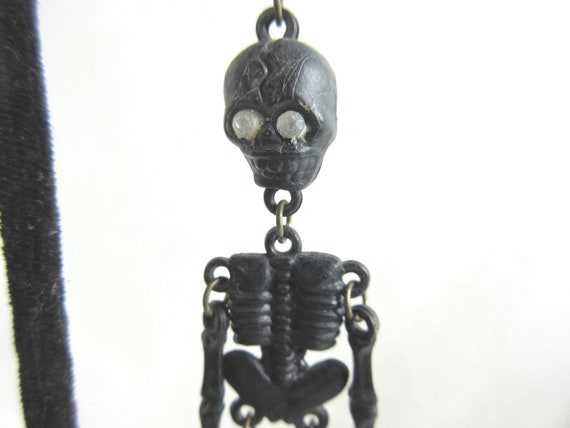 Vintage Black Skeleton Dangle Earrings