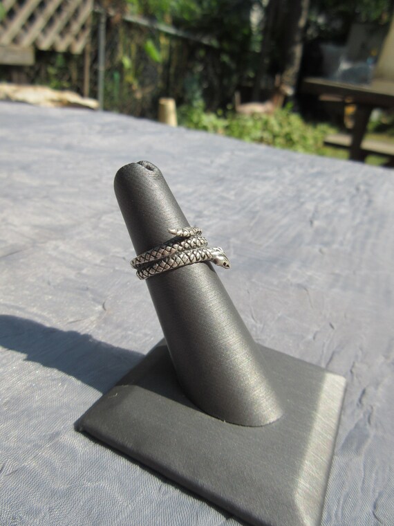 Sterling Coiled Snake Ring - image 2