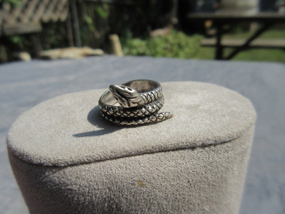 Sterling Coiled Snake Ring - image 4