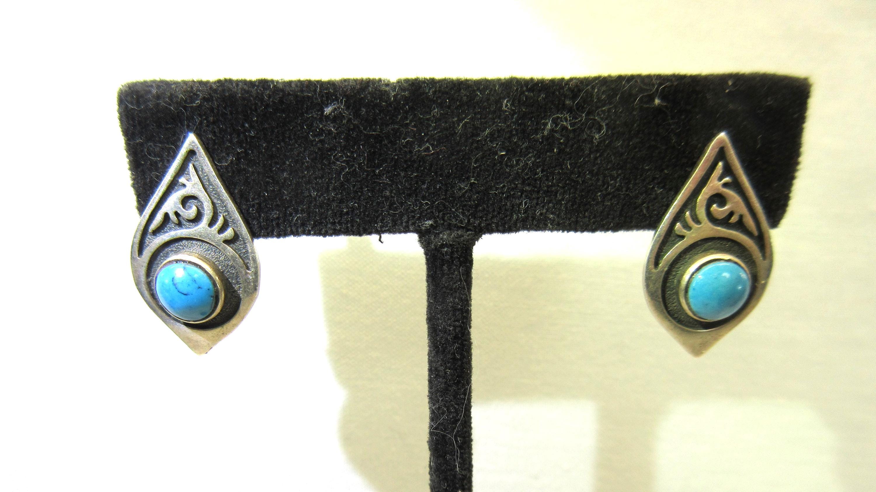 Orecchini a perno in argento sterling e turchese - Italia