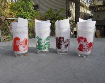 Set of 4 Swanky Swig Animal Juice Glasses