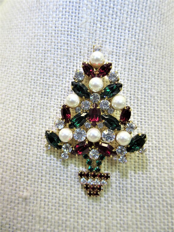 Eisenberg Ice Red and Green Rhinestone Christmas T