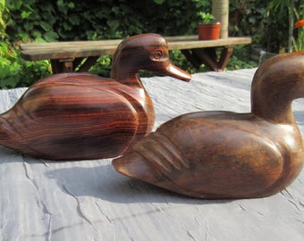 Pair of Ironwood Carved Ducks
