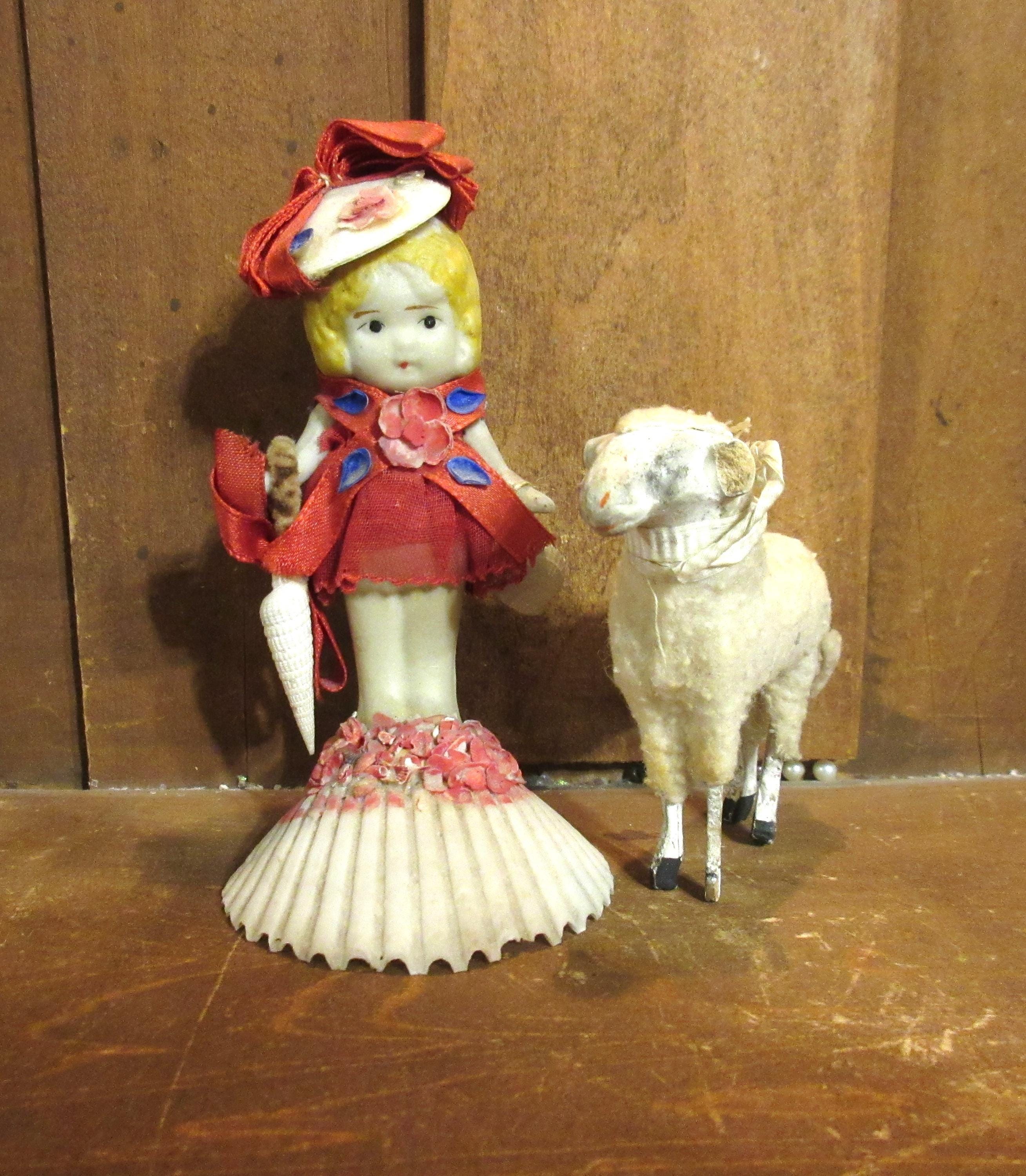 Antique doll 　Sheep Porcelain Lamb Doll - Etsy