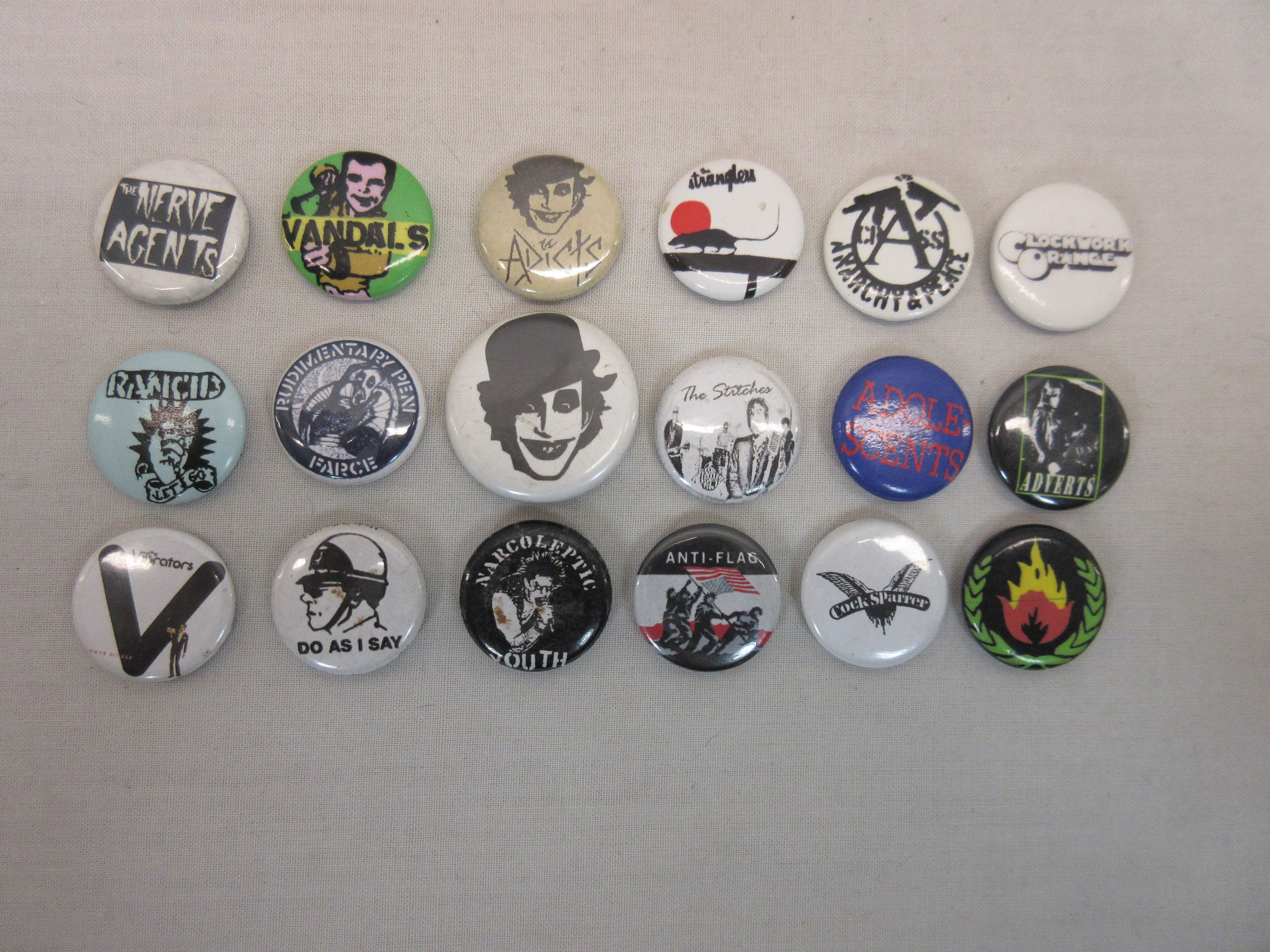Punk Rock Band Pin-back Buttons 