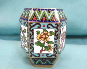 Hexagon Cloisonne Enamel Vase