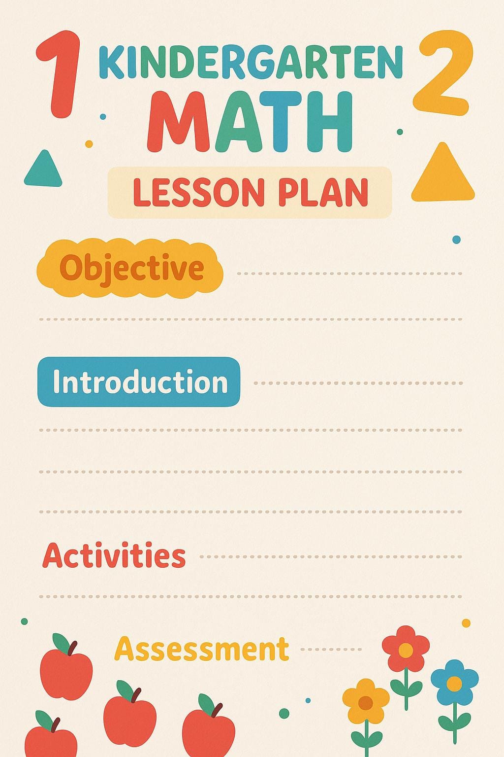 Kindergarten Math Lesson Plan Bundle - Etsy