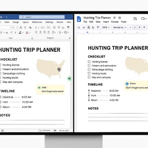 Hunting Guide Tracker Example Hunting Trip Planner Template: Printable Hunt Organizer (digital ...