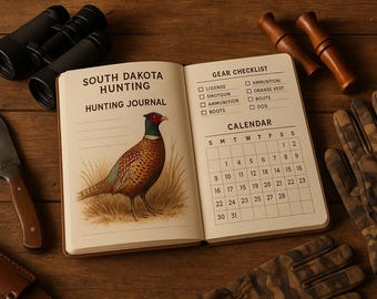 South Dakota Hunting Planner 2025-2026: Journal, Calendar, Checklist (Digital Download)