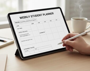 February 2026 Student Digital Planner | Minimalist Editable Google Slides | Assignment & Grade Tracker