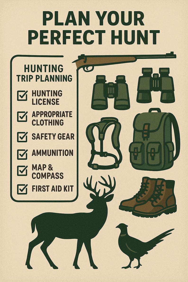 Hunting Guide Tracker Example Hunting Trip Planner Template: Printable Hunt Organizer (digital ...