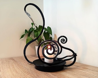 The Black Swan — Hand-Forged Candleholder & Plant Holder by GOVNU FORGED DESIGNS