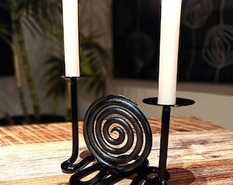 Hand-Forged Candleholder “The Eternal Spiral” – Functional Iron Art by Govnu Forged Designs