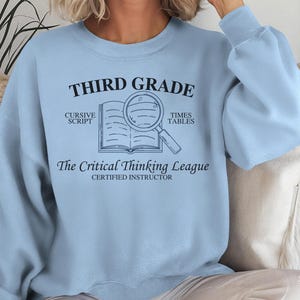 3rd Grade Teacher Sweatshirt, Third Grade Critical Thinking Crewneck, Vintage Academic Teacher Shirt, Retro Elementary Educator Sweater