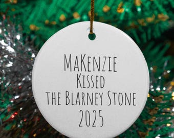 Personalized Blarney Stone Ceramic Ornament, Ireland Keepsake