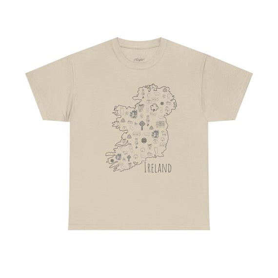 Ireland Map T-Shirt: Unisex Heavy Cotton Tee, Travel Gift