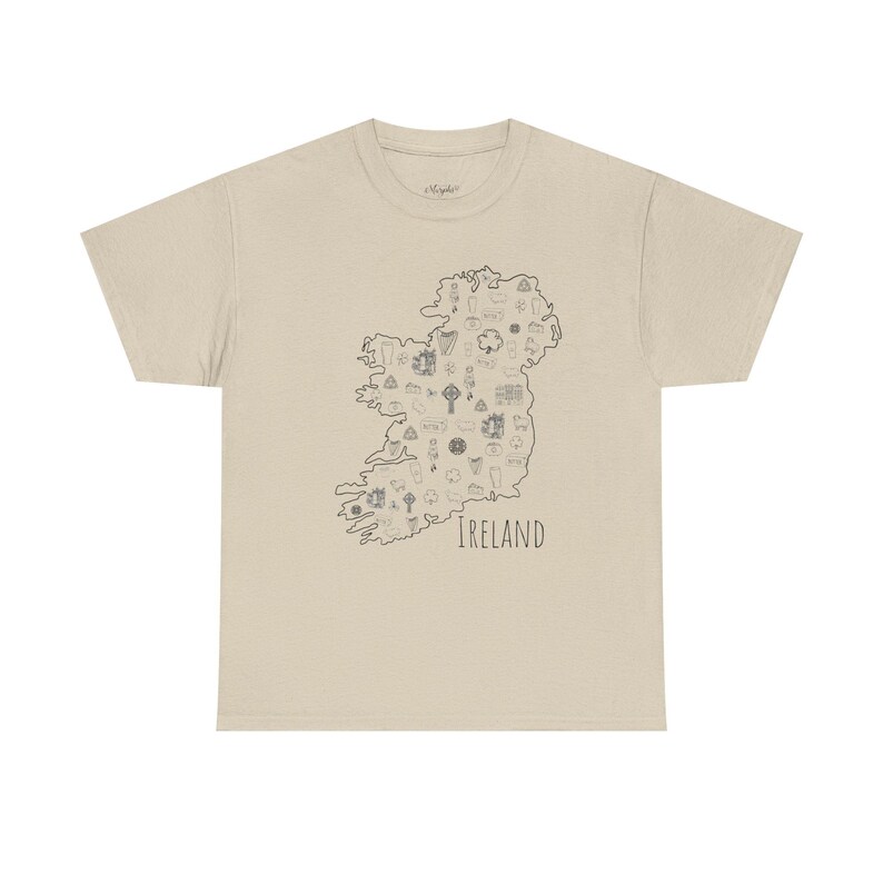 Ireland Map T-Shirt: Unisex Heavy Cotton Tee, Travel Gift image 1