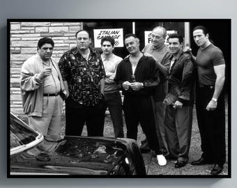 Mafia Familie Porträt Leinwand Wandkunst - Schwarz Weißer Gangster Dekor