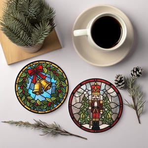 Dessous de verre de Noël assortis ou à l'unité, 24 modèles.