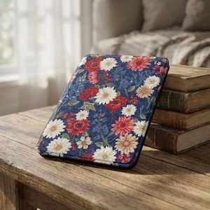 Floral Kindle Case, Patriotic Anti Trump Design, Saffiano Leatherette Cover (Paperwhite 7in)