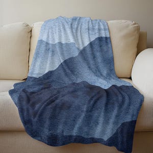 Mysig Mountain Sherpa eller Velveteen Fleece Cancerfilt, Subtilt Knulla Cancer-meddelande, Blue Mountain Chemofilt