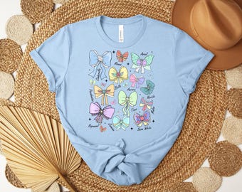 Coquette Bow Shirt, Disney Princess Tee, Cinderella Shirt, Snow White Shirt, Ariel Tee, Rapunzel Shirt, Moana Tee, Princess Bows Shirt