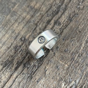 Smiley Face Ring- Hand Stamped Aluminum Ring