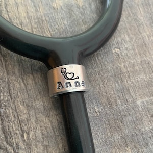Hand gestempelt Name Stethoskop ID Tag: Aluminium Krankenschwester Geschenk