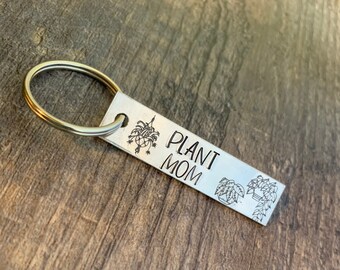 Plant Mom Plant Dad Keychain- Gift for Her, Gift for Him, Plant Parents, Plant Lover, Gardener,