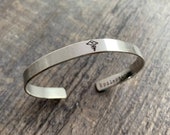 Medical ID Bracelet- Hand Stamped Cuff Bracelet