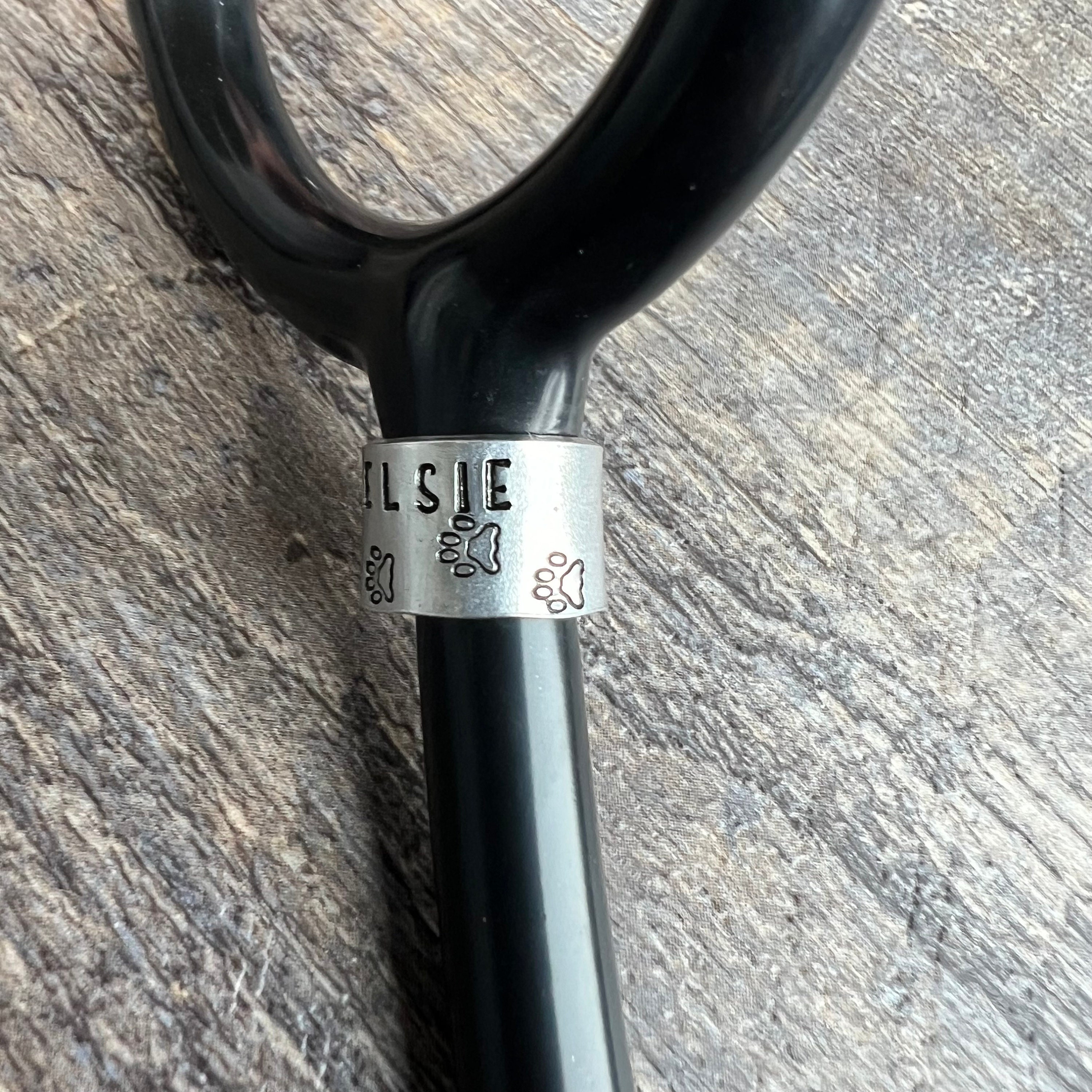 Hand Stamped Paw Print Stethoscope ID Tag: Veterinarian Gift, view 3