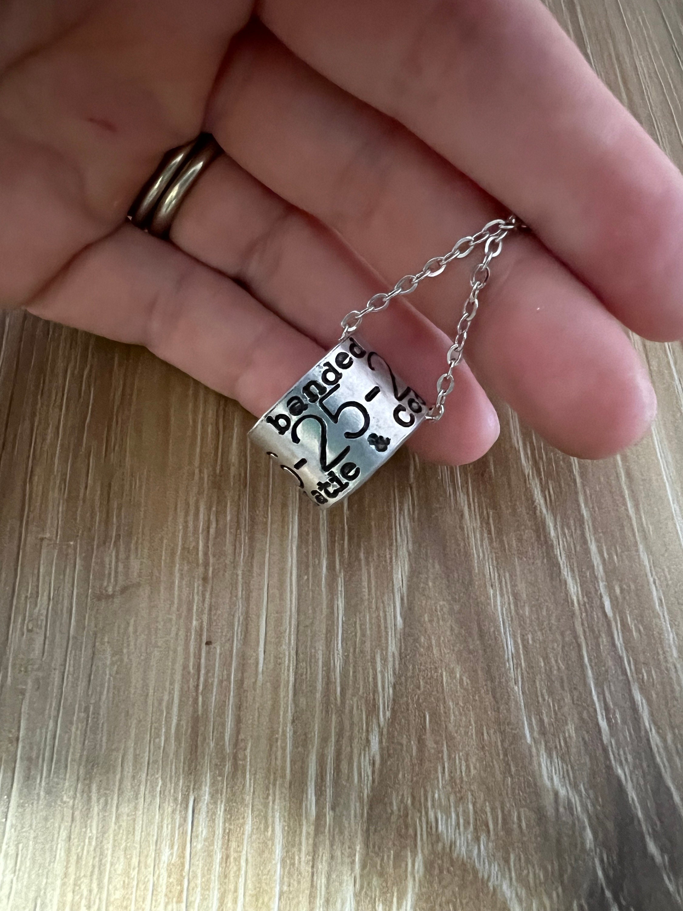 Custom Duck Band Style Necklace-  Hand Stamped Aluminum - Personalized Baby Name, Anniversary Gift for Her, view 5