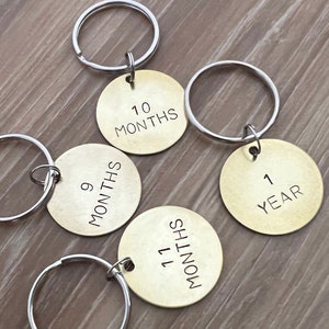 Sobriety Milestone Keychain- In Aluminum, Brass, or Copper
