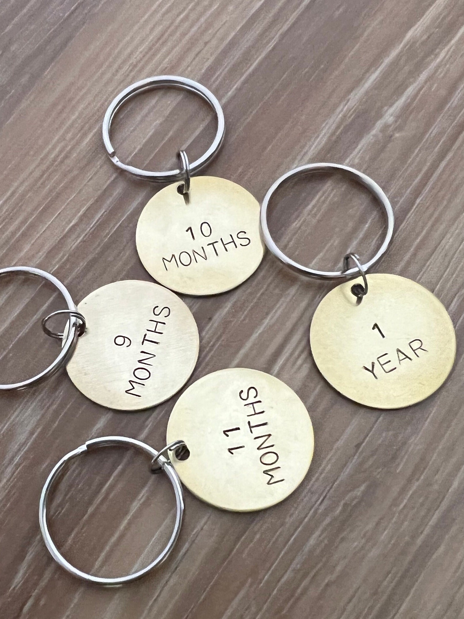 Sobriety Milestone Keychain- In Aluminum, Brass, or Copper