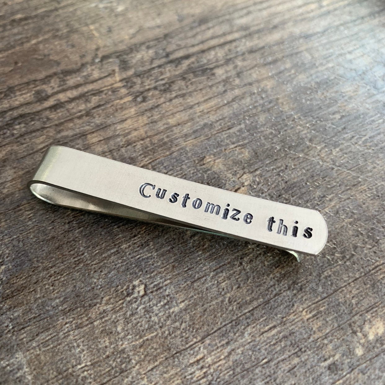 Custom Hand Stamped Money Clip/ Tie Bar