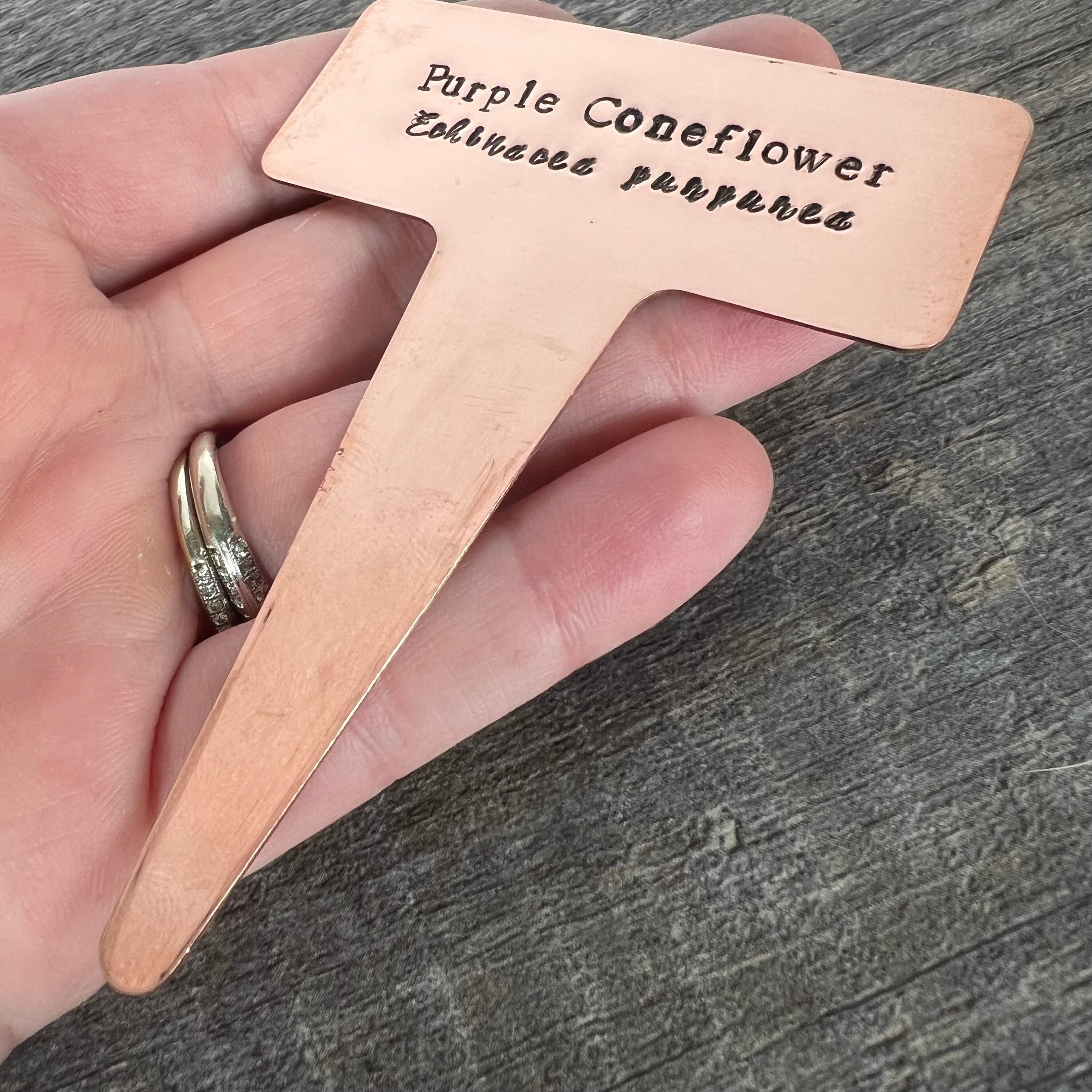 Custom Copper Garden Marker: Hand Stamped Plant Tag, Gardener Gift