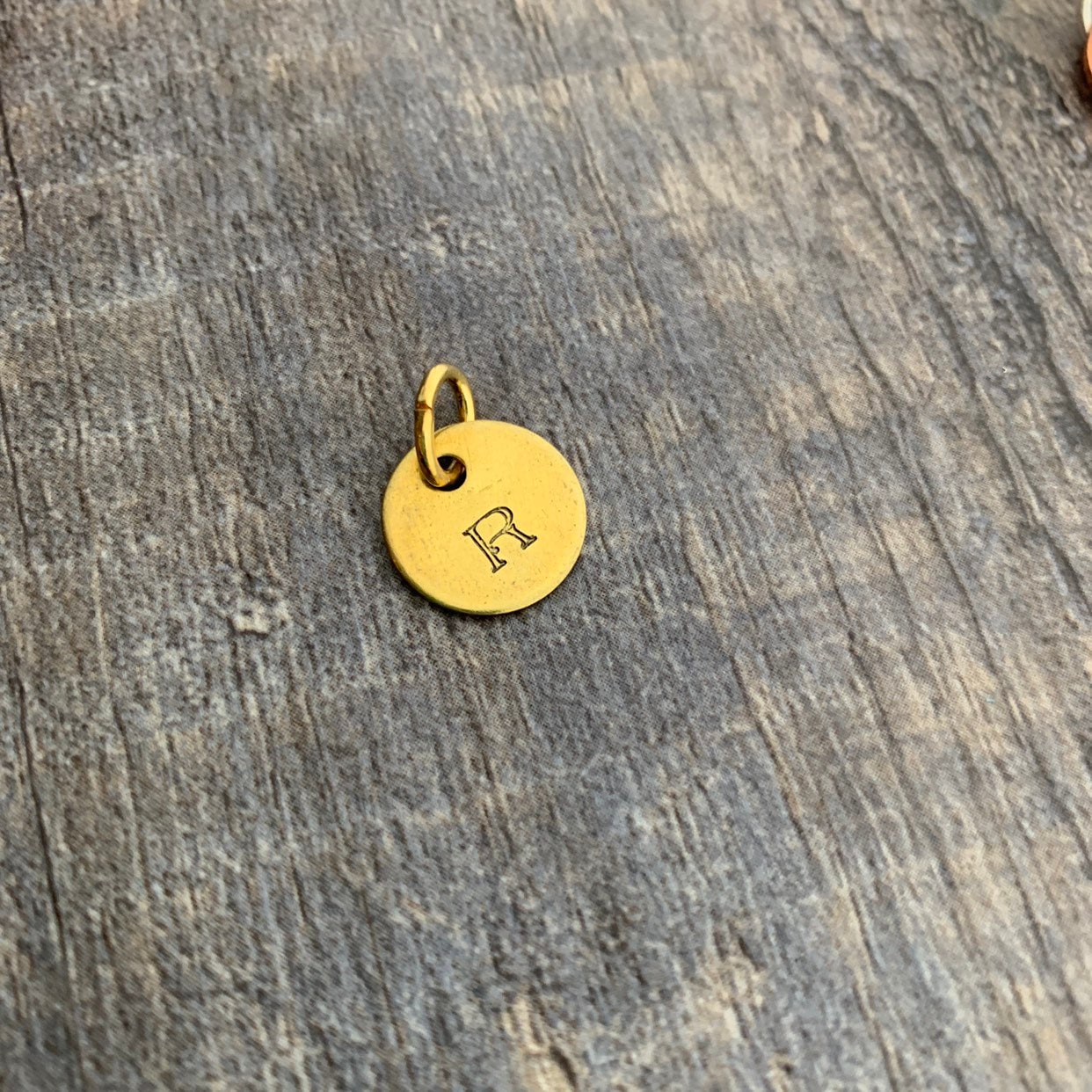 Custom Hand Stamped Brass Initial Charm- Pick the Font