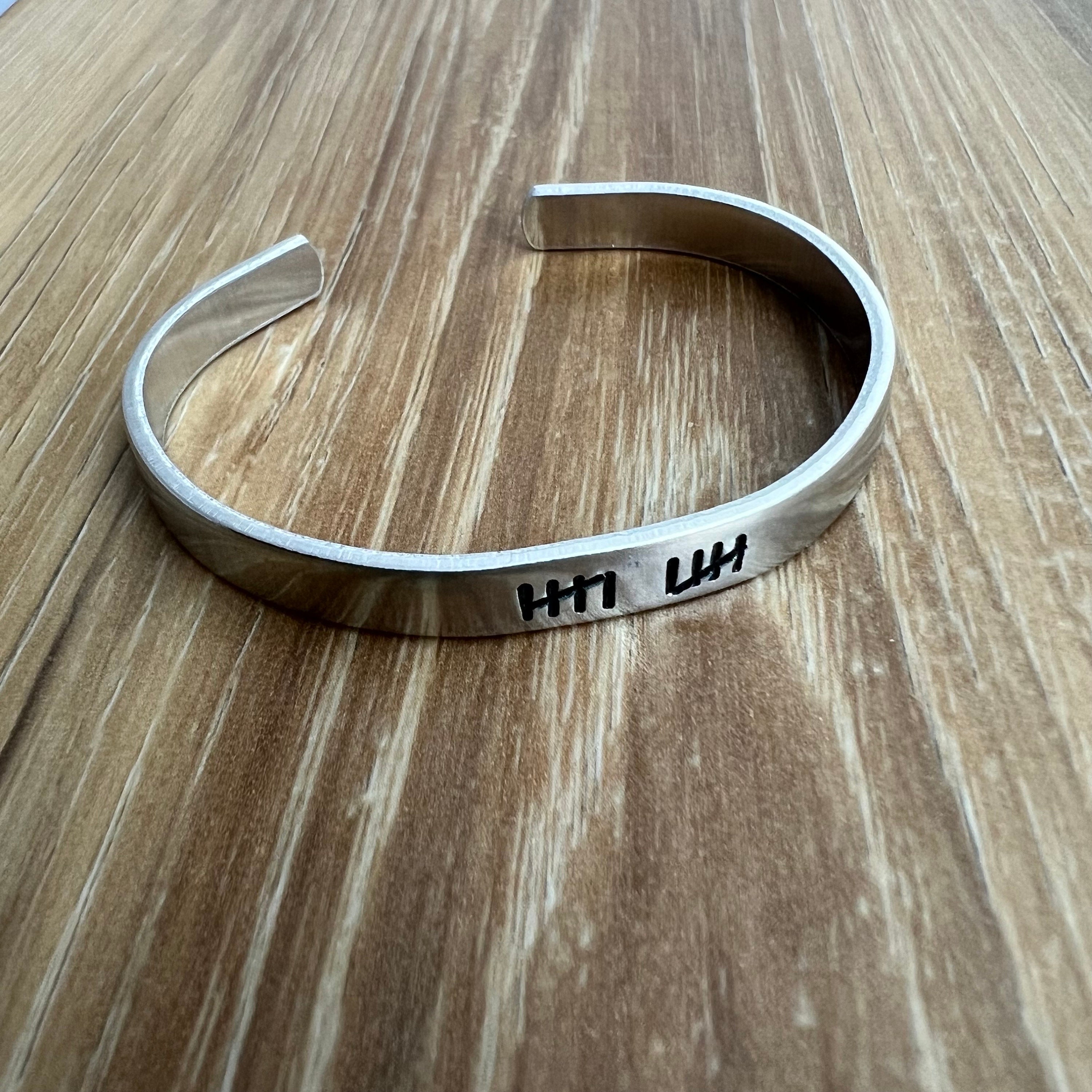 Custom Tally Mark Bracelet: Hand Stamped Anniversary Cuff, view 3