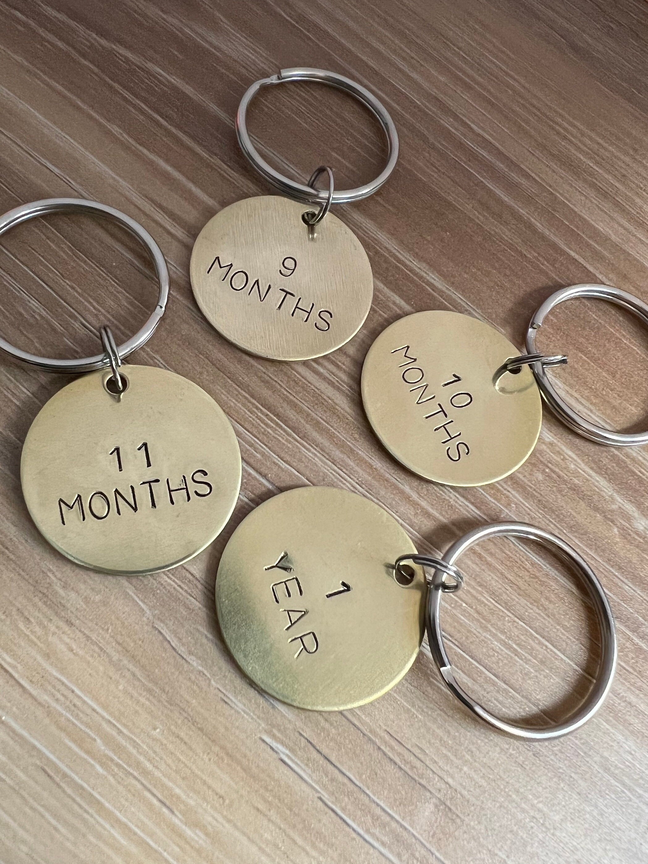 Sobriety Milestone Keychain- In Aluminum, Brass, or Copper, view 3