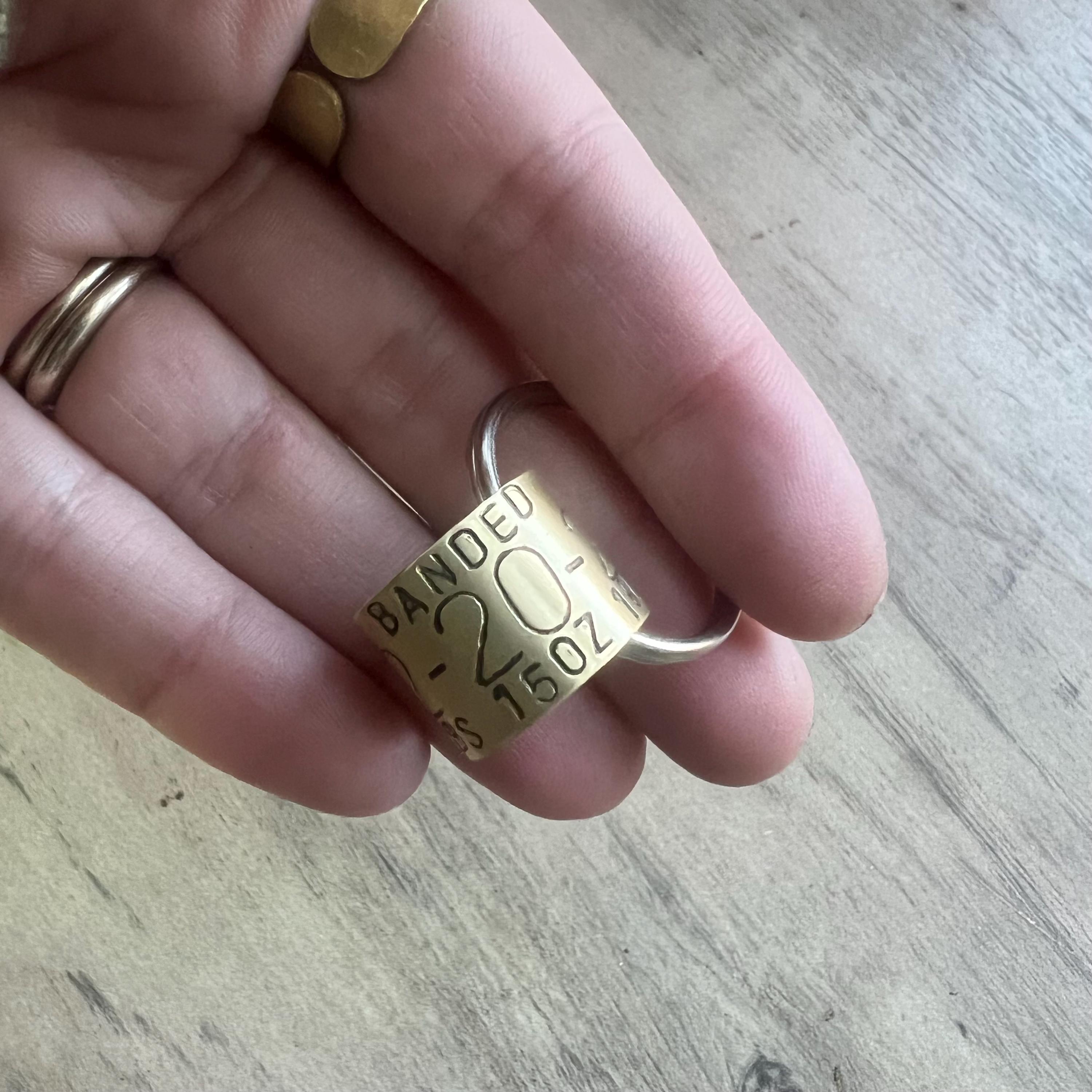 Personalized Copper, Brass, or Aluminum Duck Band-Style Keychain, view 4