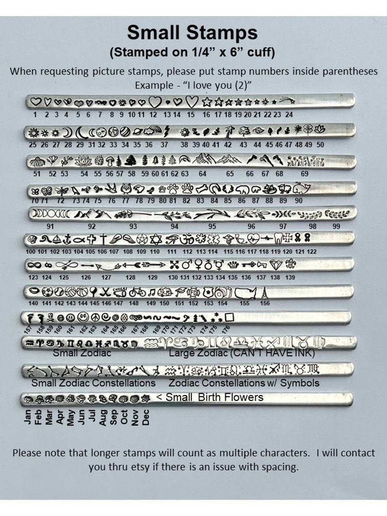 Individuelles handgestempeltes Manschettenarmband Aluminium, Sterling Silber, Kupfer oder Messing Bild 10