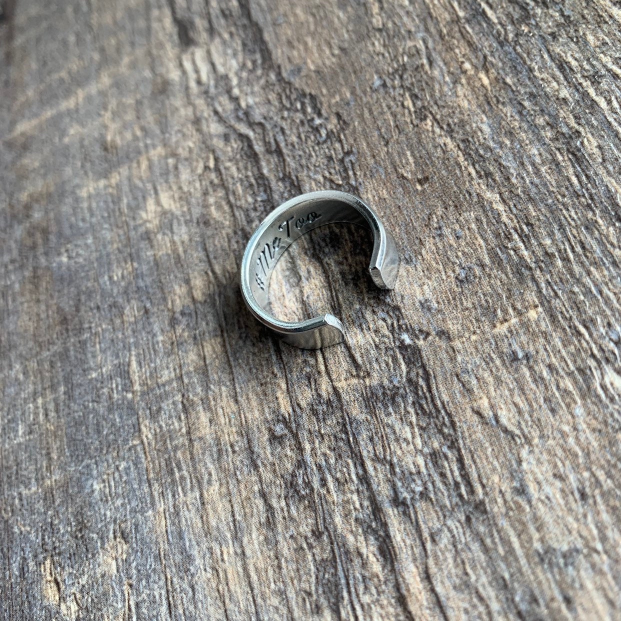 Hidden Me Too/ #MeToo Ring Hand Stamped Aluminum Ring- You Choose the Font